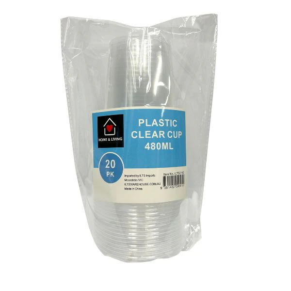 20pk Plastic Clear Cup 480ml - Image 2
