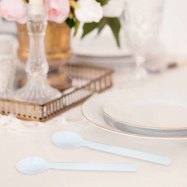20pk White Reusable Plastic Spoon