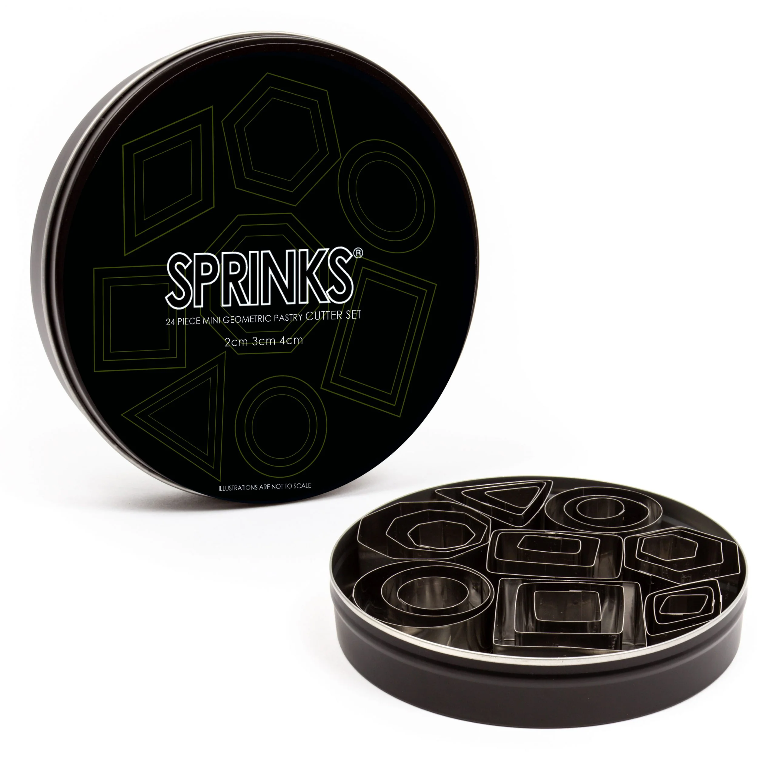 24pc Mini Geometric Stainless Pastry Cutter Set by Sprinks