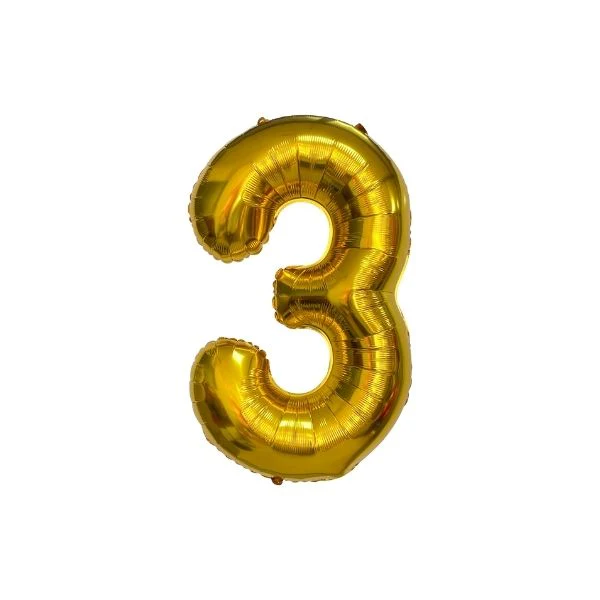 34 Inch Gold Balloon Number 3