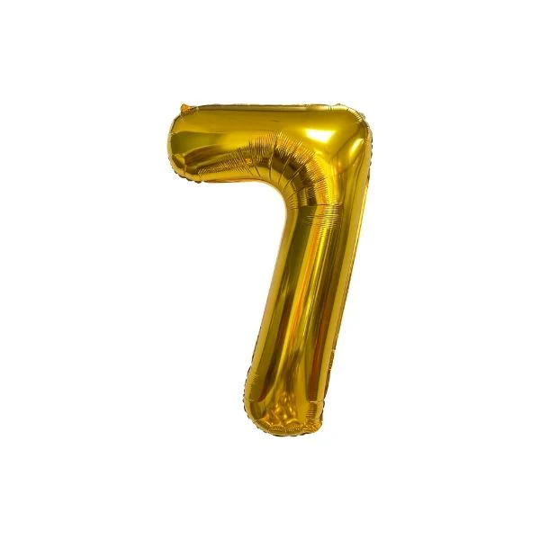 34 Inch Gold Balloon Number 7