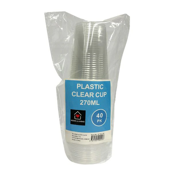40pk Plastic Clear Cup 270ml - Image 2