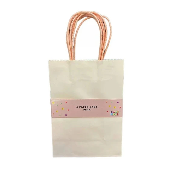 4pk Baby Pink Paper Bag 21x15x8cm