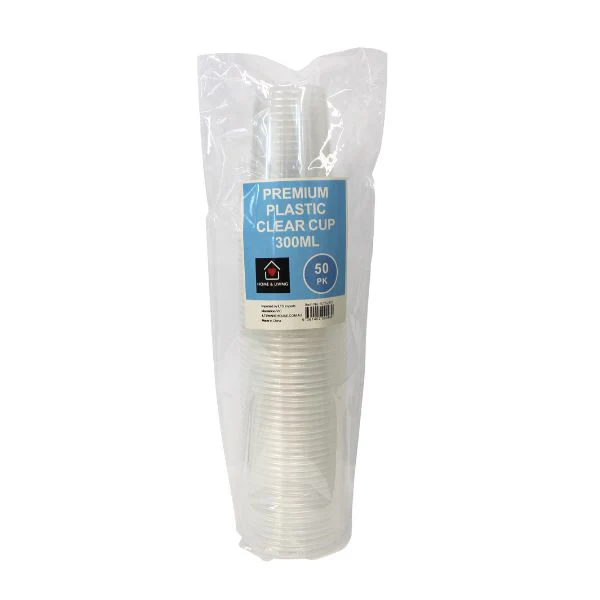 50pk Premium Plastic Clear Cup 300ml - Image 2