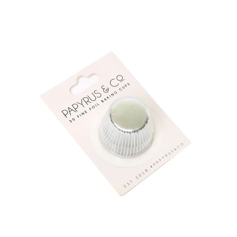 50pk Silver Foil Mini Baking Cups (35mm base)