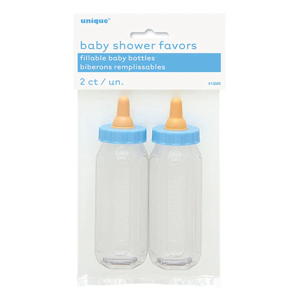 Blue Fillable Baby Bottles 13cm 2pk