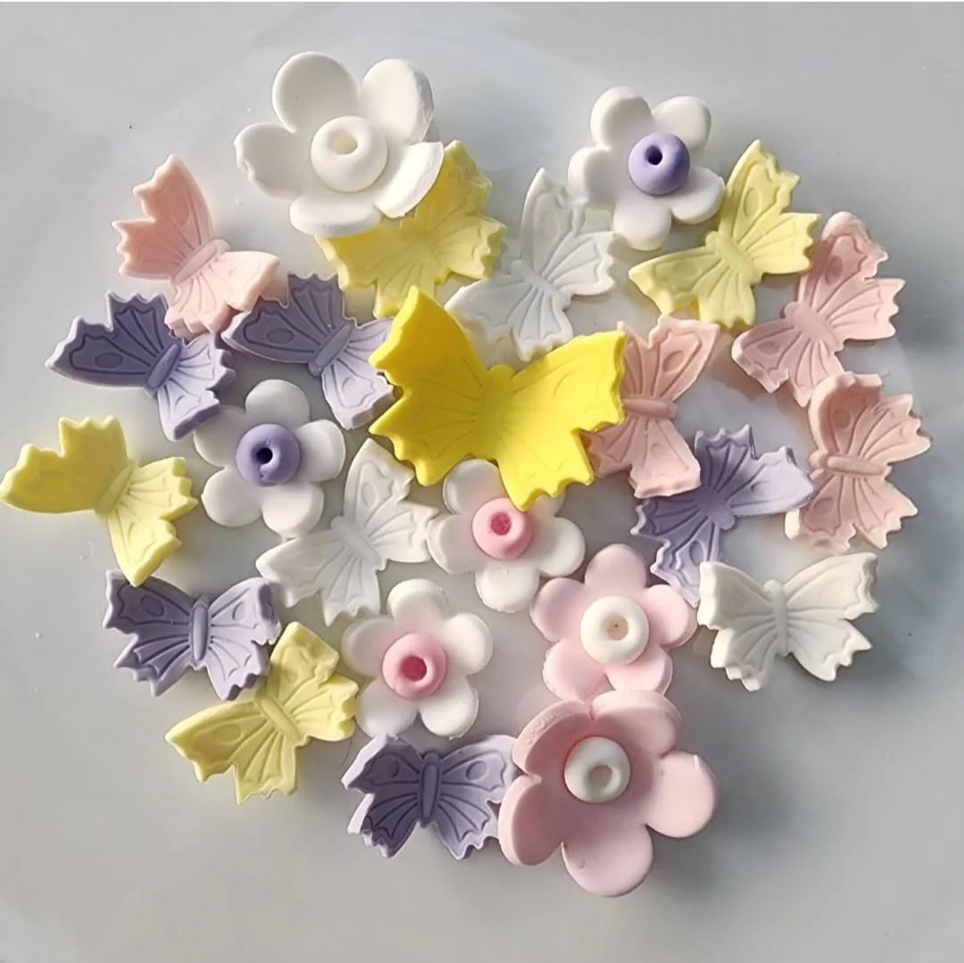 Floral Butterfly Handmade Edible Sugar Decorations - Image 2