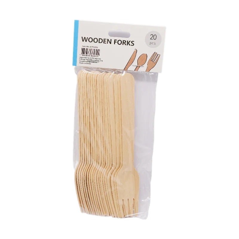Fork wooden 20pk 16cm A Grade