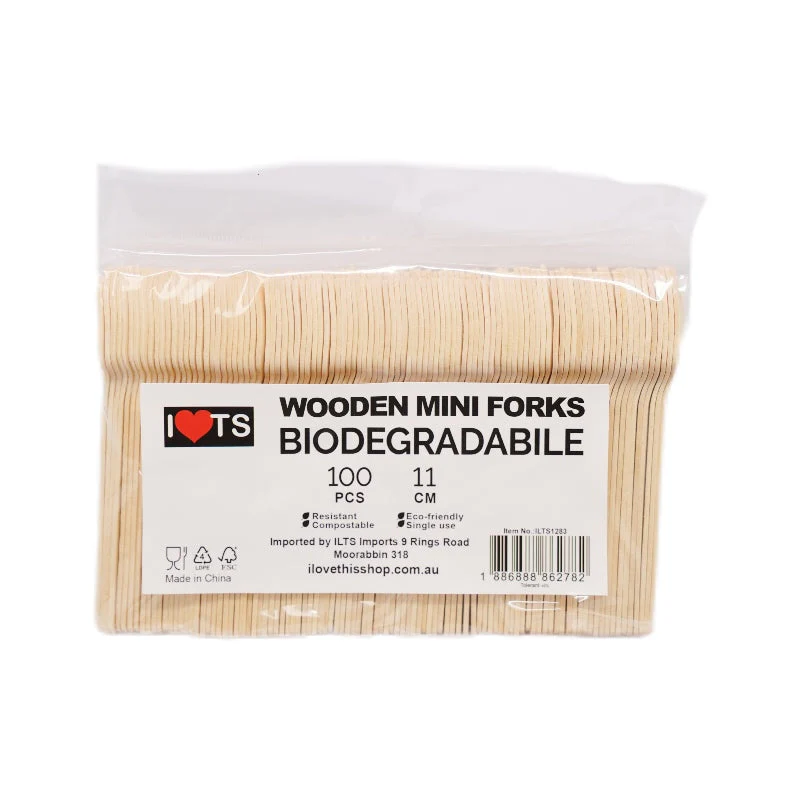 Mini Fork Spoon 100pk 10.5cm A Grade
