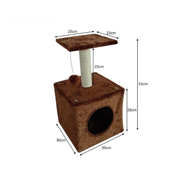 Purrfect 2 Tier Cat Scratching Pole 30x20x53cm (Grey or Brown) - Image 4