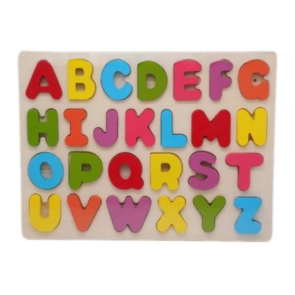 White Wooden Alphabet Puzzle Board
